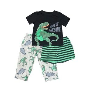 Carters Just One You Toddler Boys Dinosaur 3 Piece Pajama Set Size 3T